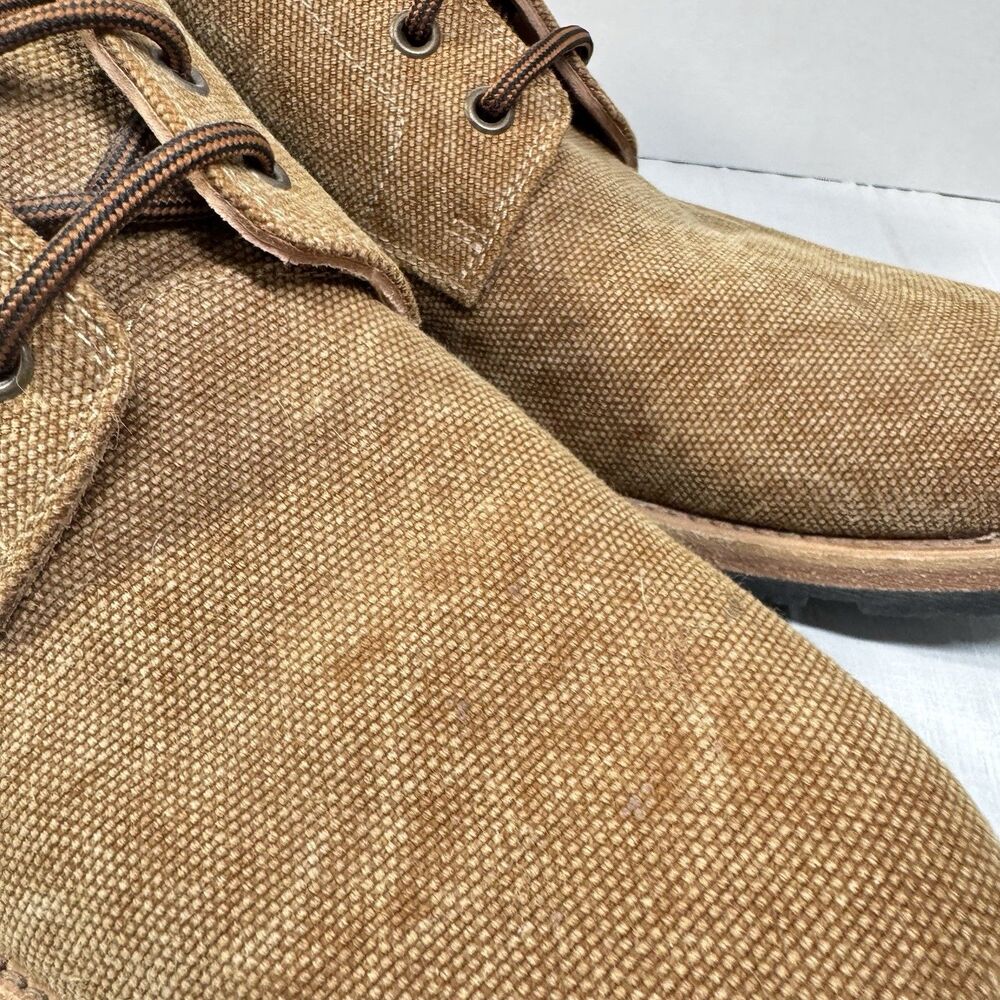 Billy Reid Canvas Chukka Boots Mens 10 Heavyweight Brown* Made In Itay Hand Made - Picture 3 of 16